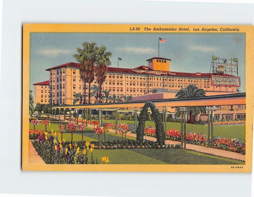 Postcard Ambassador Hotel Los Angeles California USA