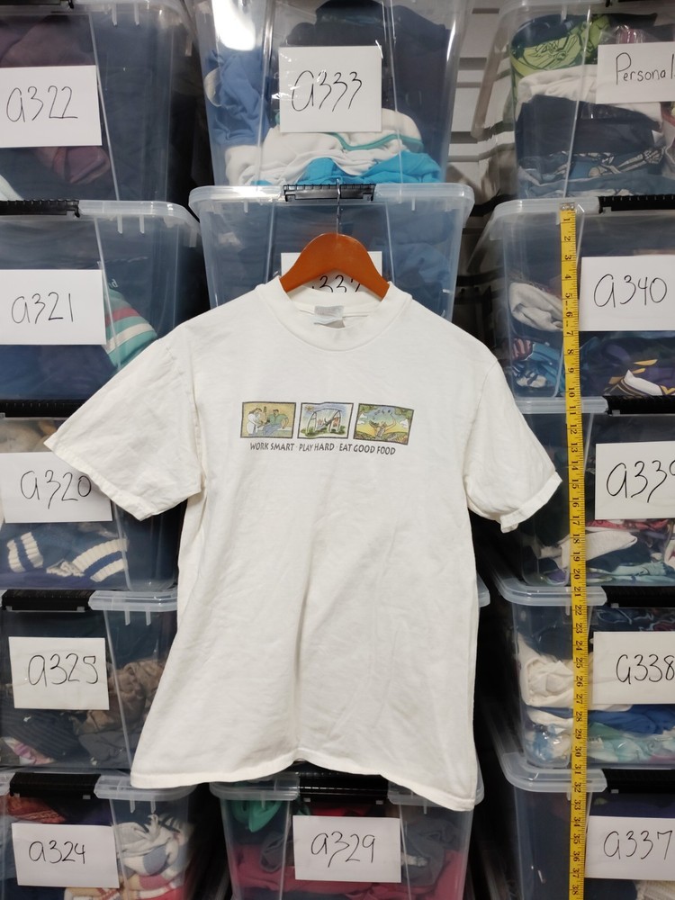 Vtg Eugene Oregon Market Shirt Oasis Eat Good Shirt Size M Fair Condtion A356