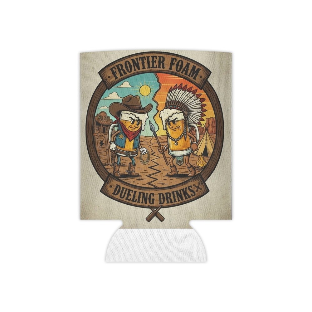 Beer Can Koozie | Frontier Drinks Can Cooler | Western Cowboy Native Design