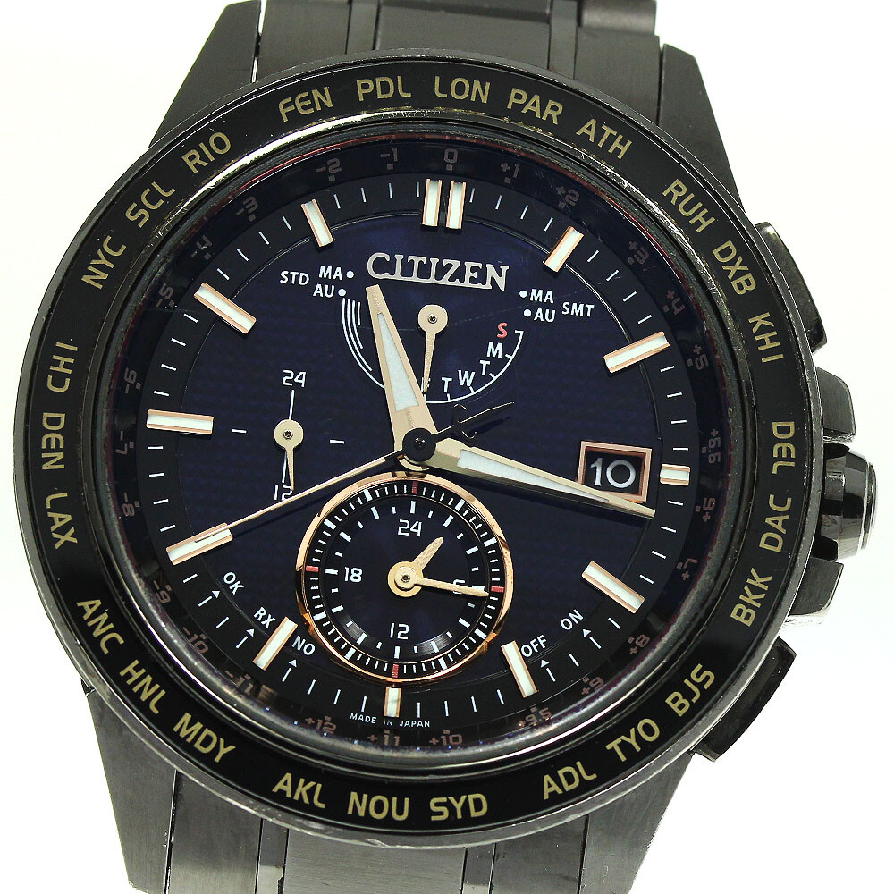 Citizen Eco-Drive AT9045-58E Solar Radio Men's Watch, Used, Scratches & Wear