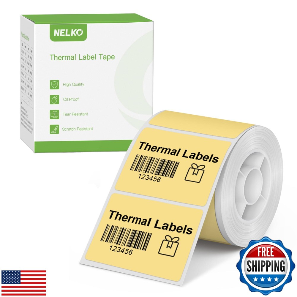 Nelko 1.57x1.18 Inch Self-Adhesive Thermal Labels for PM220, 40x30mm, Pack of 230