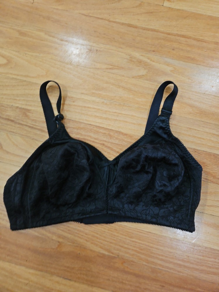 Bali Double Support Size 36D Bra 3372 Black Lace Wireless Black Comfort U
