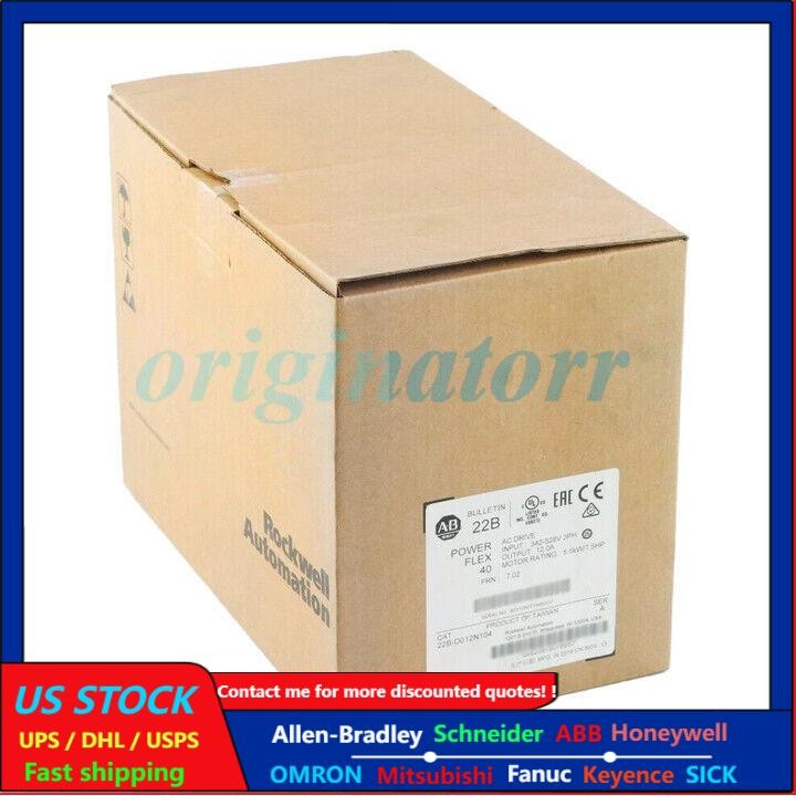 NEW Allen-Bradley PowerFlex 40 5.5 kW 7.5 HP AC Drive 22B-D012N104