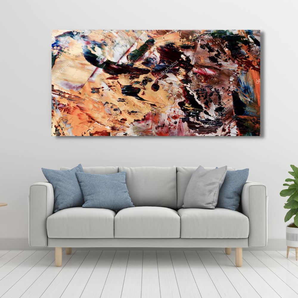 Vibrant Abstract Colorful Canvas Wall Art Print for Home Decor  -image