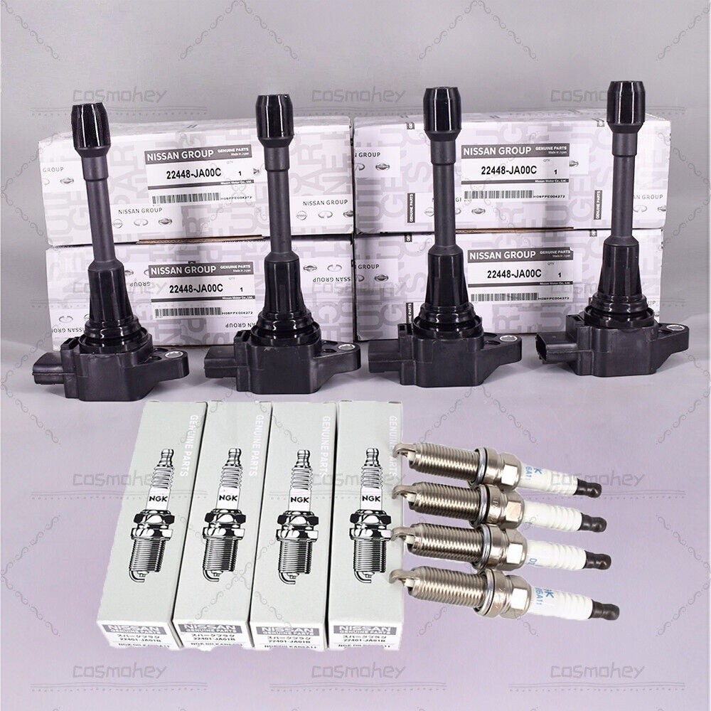 4 Ignition Coil UF549 & 4 Spark Plug For Altima Cube Rogue Infiniti FX50