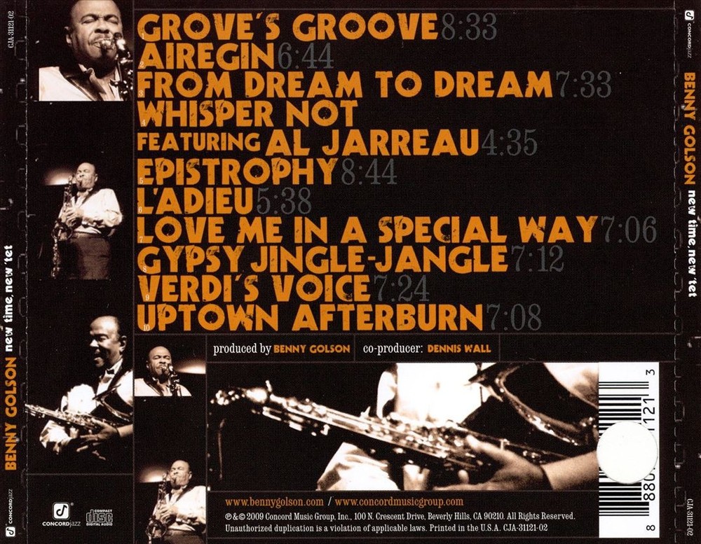 Benny Golson New Time, New 'Tet New Cd