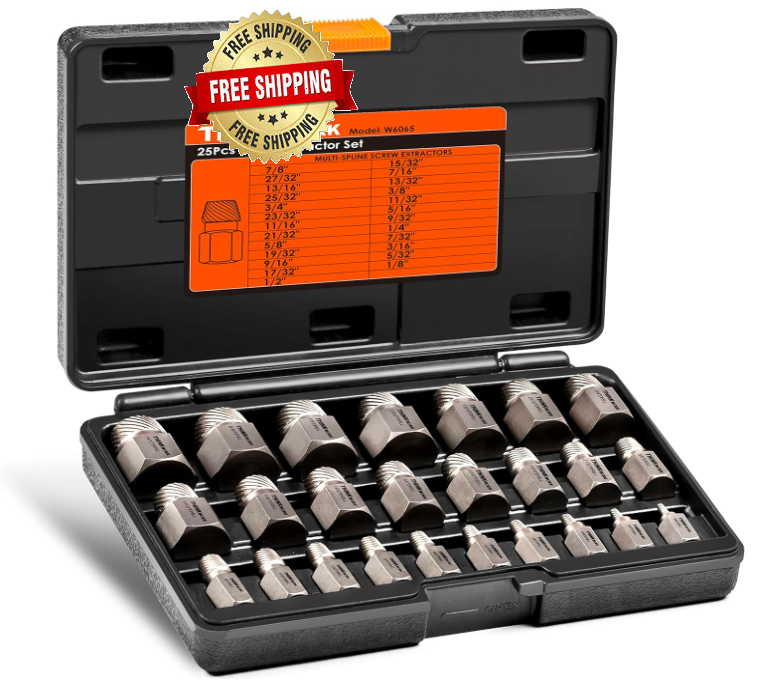 Extractor De Tornillos Rotos Dañados Tornillo Barridos Set Kit Juego De 25 PCS