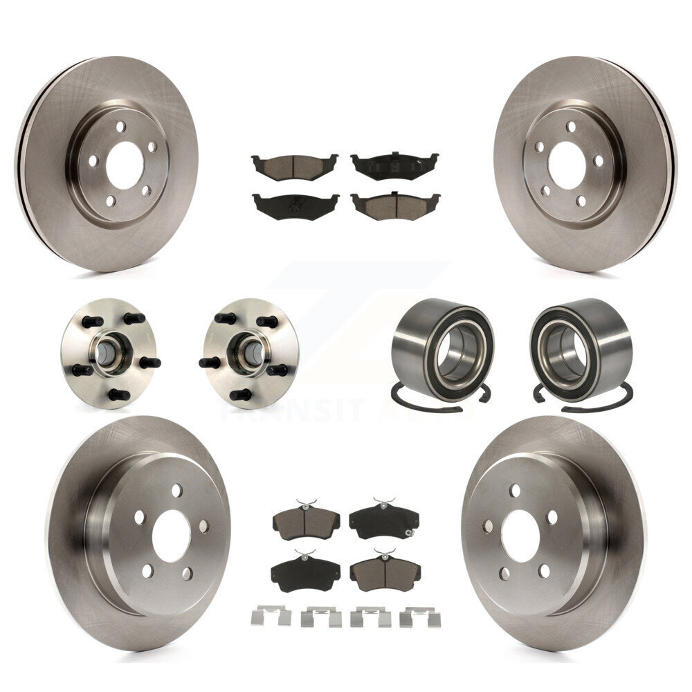 Hub Bearing Disc Brake Rotor  Pad Front Rear Kit (10Pc) For Chrysler PT Cru