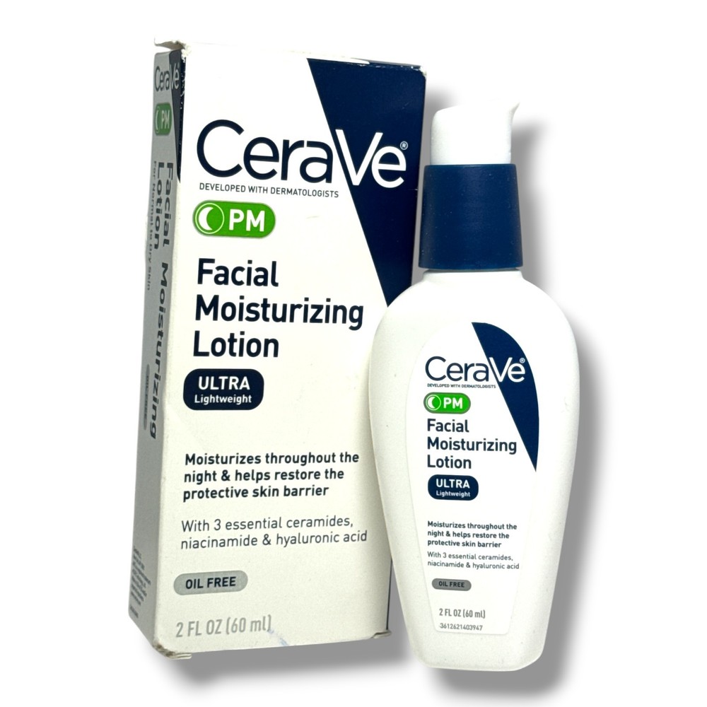 CeraVe PM Ultra Lightweight Facial Moisturizing Lotion 60ml New In Box