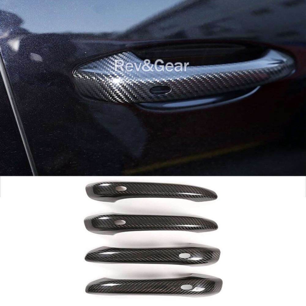 Real Dry Carbon Fiber Exterior Door Handle Cover For Porsche Cayenne 2018-2023