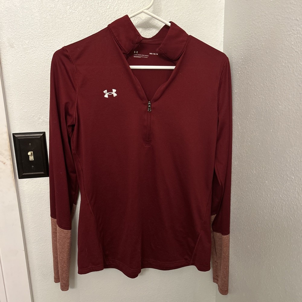 Under Armour Women's Medium maroon  Quarter 1/4 Zip Pullover Shirt