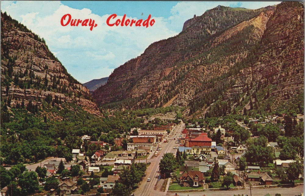 Aerial View Ouray  Colorado, Switzerland of America,  Postcard