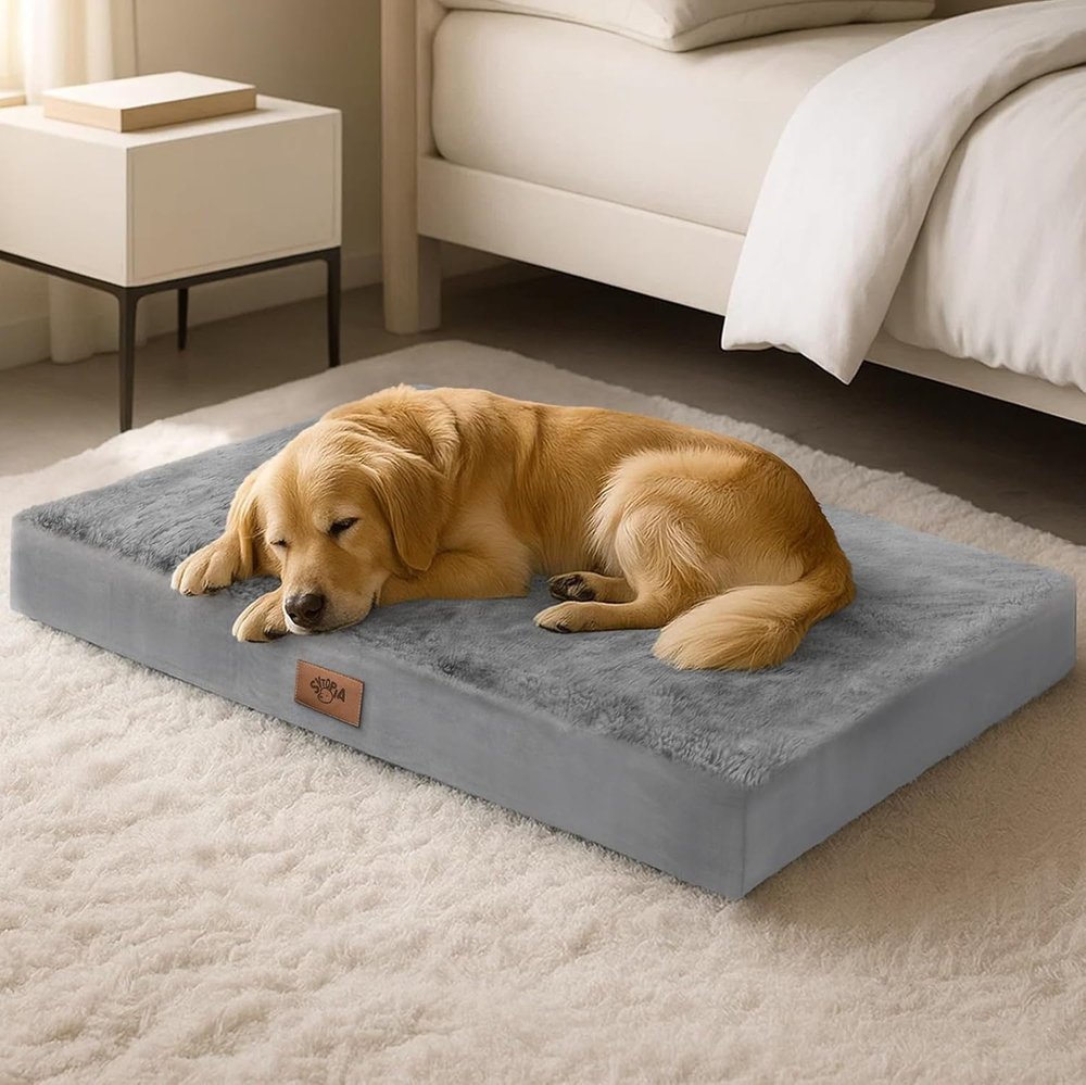 Indestructible Dog Beds for Large Dogs Orthopedic, Chew Proof Dog Bed 42 Inch Pe