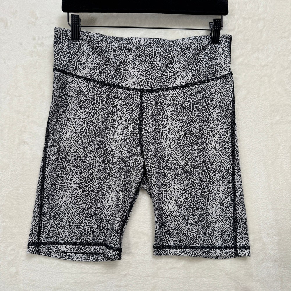 GapFit Leggings Womens M Regular Black White Leopard Print High Rise Athletic