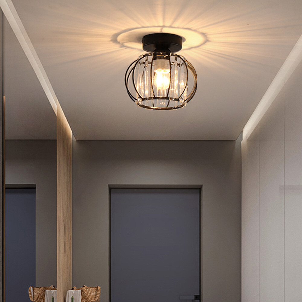 Modern Crystal Chandelier Flush Mount Ceiling Lamp for Hallways and Aisles