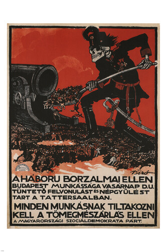 Vintage 1912 Austria-Hungary anti-war protest poster 20x30