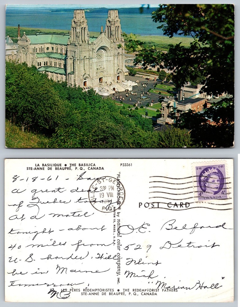 La Basilique Sainte Anne De Beaupre Canada Postcard