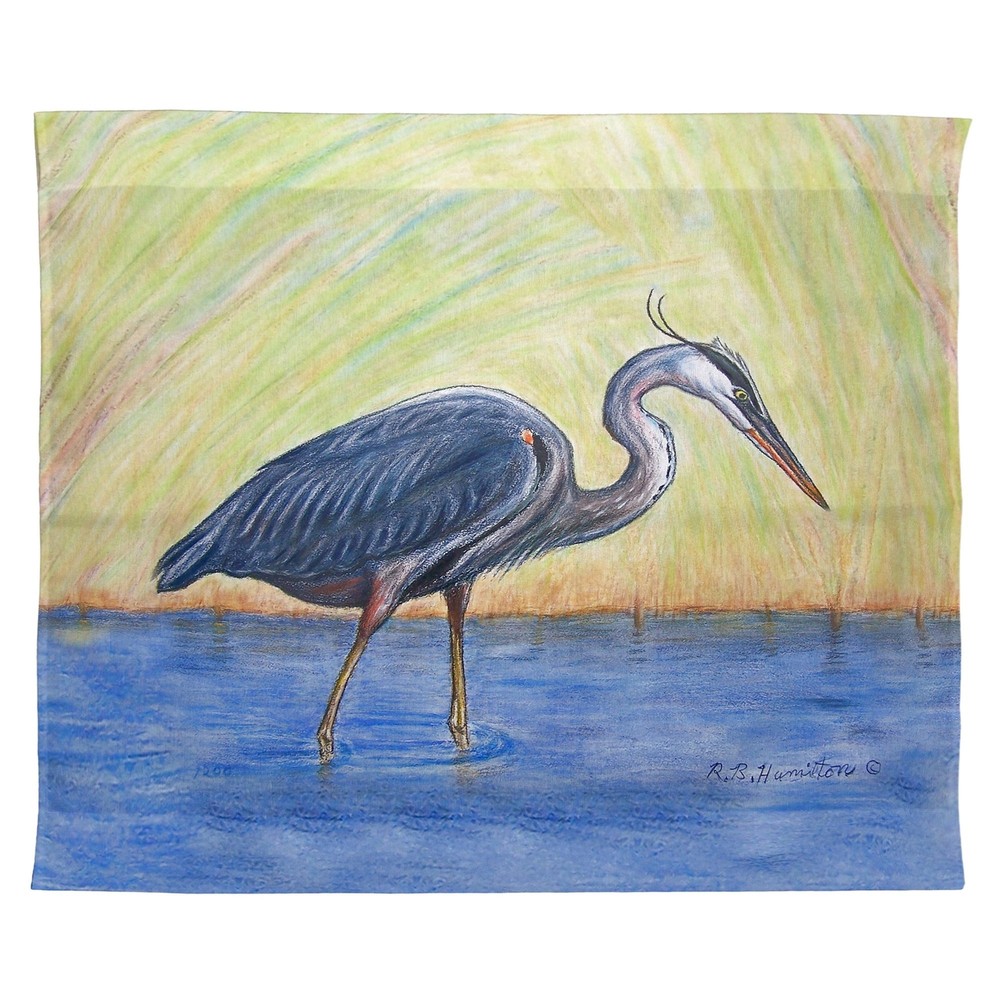 Betsy Drake Blue Heron Outdoor Wall Hanging 24x30