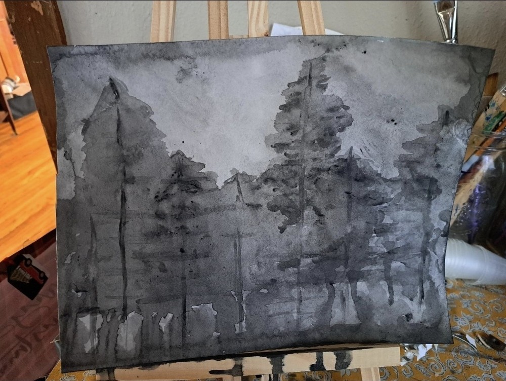 Whispers In The Greywood Original Watercolor Painting Signed Unframed 8x10 Art