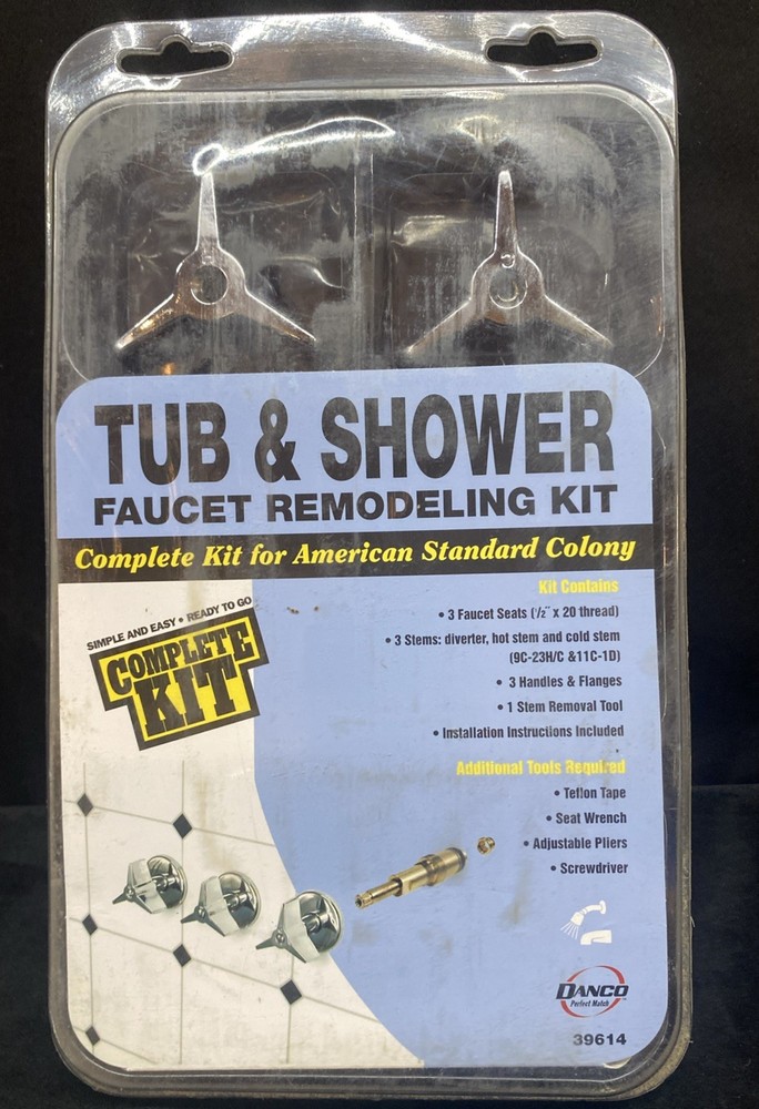 Danco Chrome 3-Handle Remodel Kit for American Standard Colony Tub/shower NOS
