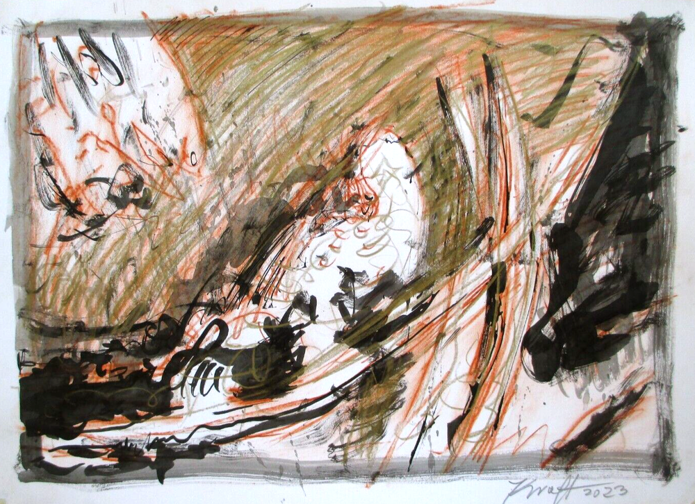 Abstract Art Original Drawing Moving Objects Modern Expression-image