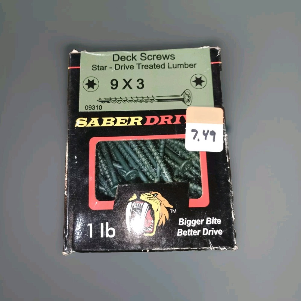 9 x 3-Inch Star Drive Tan Deck Saberdrive Screws 1 lb Box