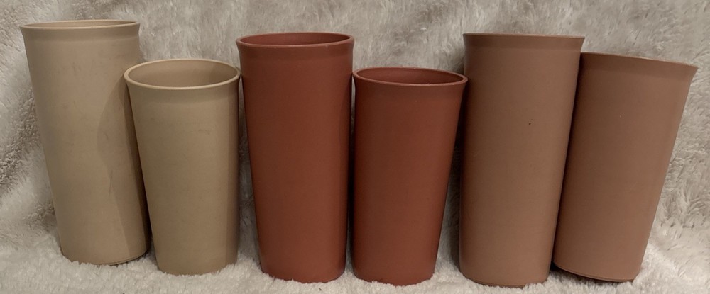 Vintage Tupperware Stackable 9&12oz Tumblers 115-8 & 116-13 Pastel Set Of 6
