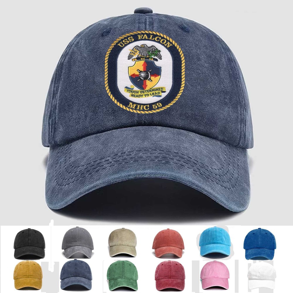 Custom Embroidered Hat MHC-59 USS Falcon, Veteran Cap, Trucker Hat, Gift Idea