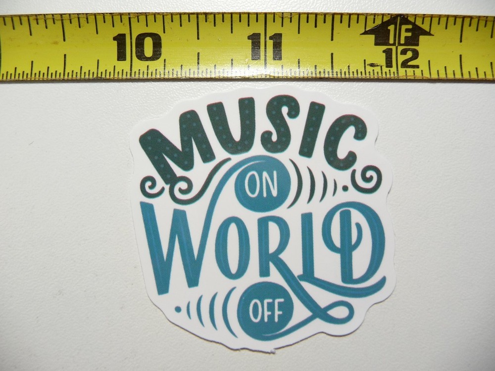 Music Lover World Off Sticker Decal for Fans Concerts Scrapbooking Fun