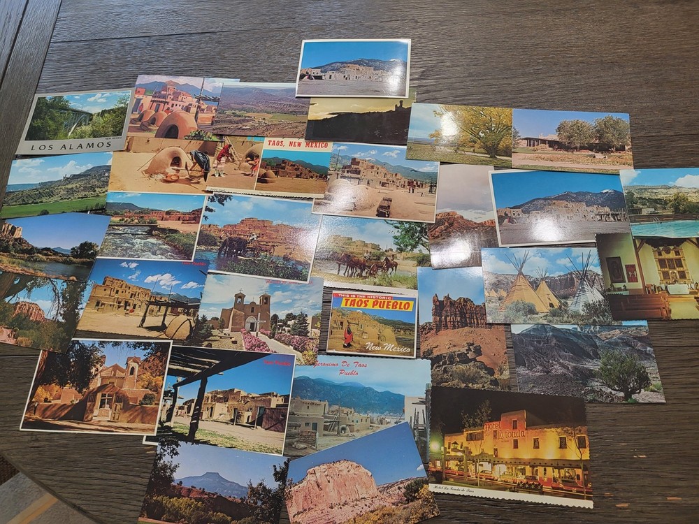 Vtg Taos New Mexico~Waves of Water~Native Americana Pueblo Lot Of 33 Postcards