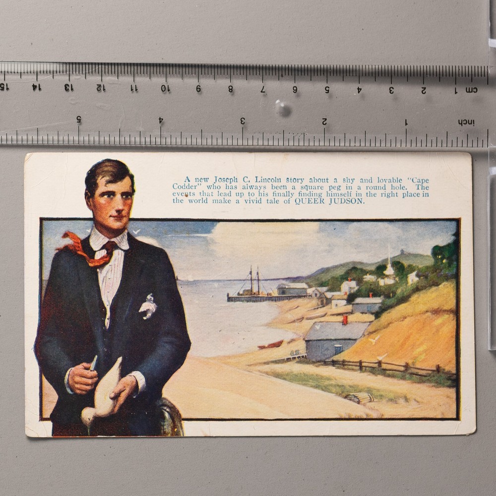 1915 Joseph C Lincoln Queer Judson Book Promo Postcard Cape Cod Author