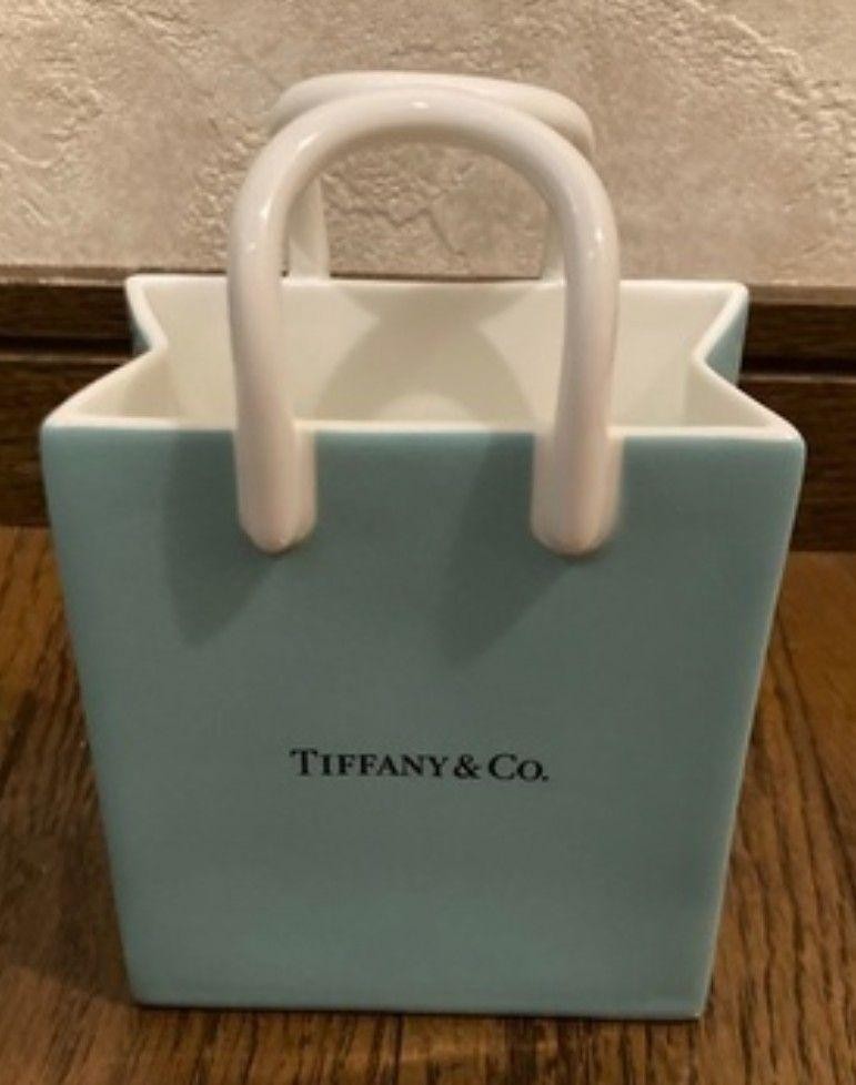 Tiffany & Co. Shopping Bag Ceramic Vase Ornament Pottery Bone China Near Mint