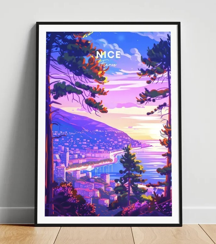 Изящный путешествий печати - Франция путешествий плакат, хороший плакат, изящный Франция плакат