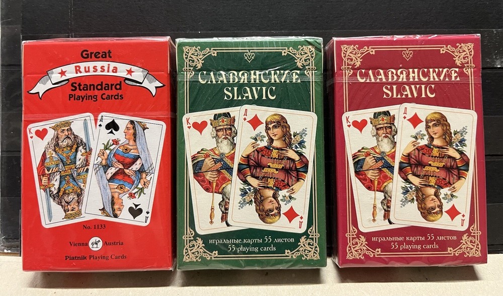 Playing Cards 3x 55 Slavic / Russian Design - 