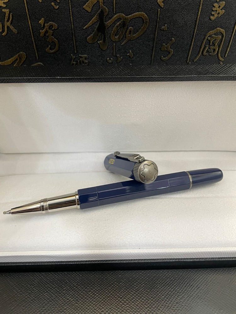 Deluxe Inherit Series Blue-Silver Color 0.7mm Rollerball Pen No Box