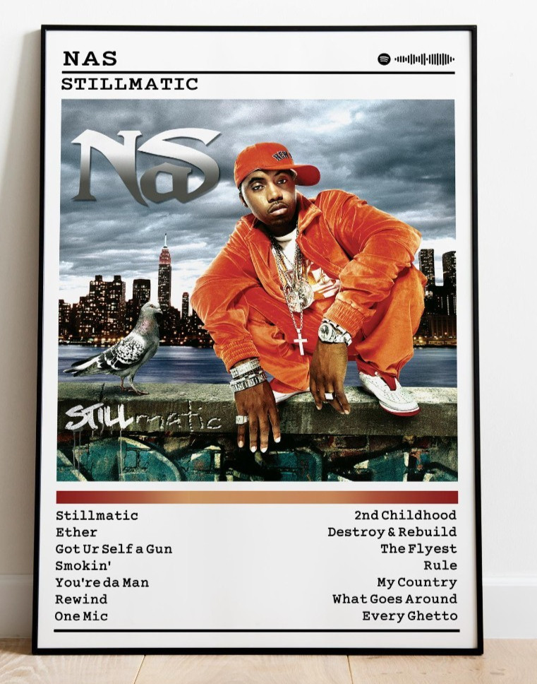 Nas Stillmatic Album Poster Rap Music Wall Art 24x36 Unframed