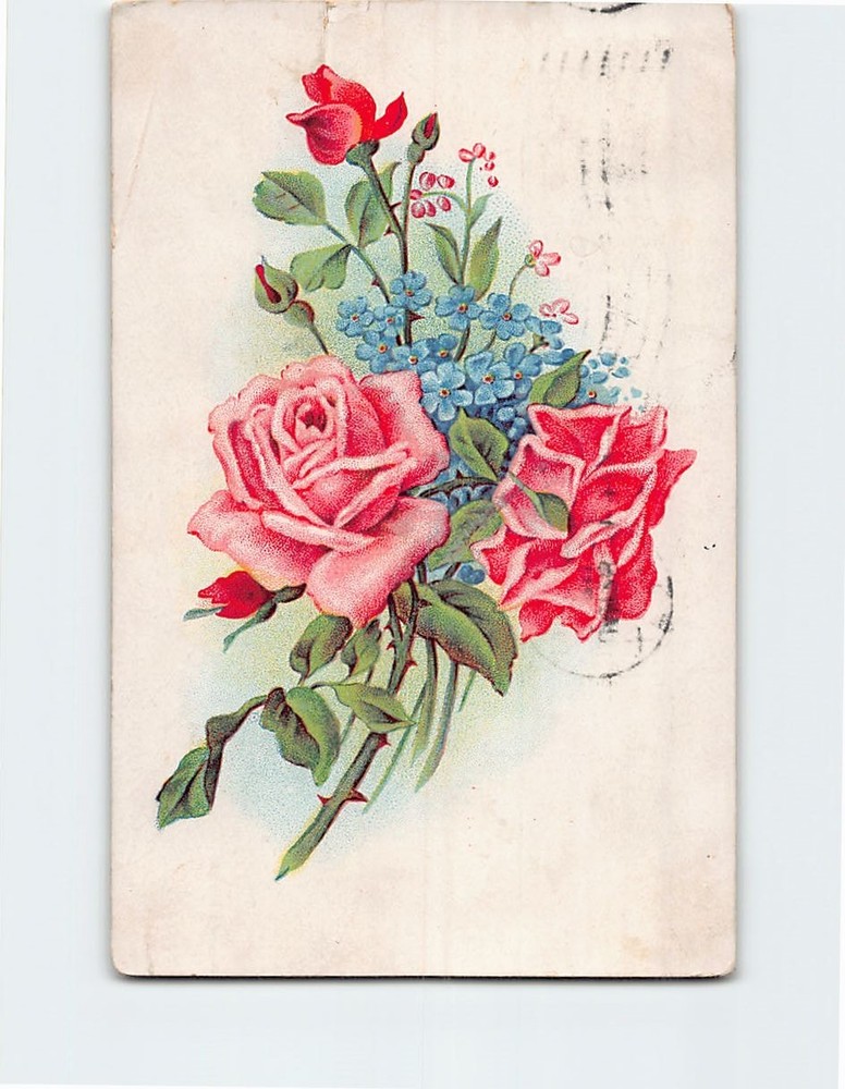 Postcard Greeting Card with Flowers Art Print