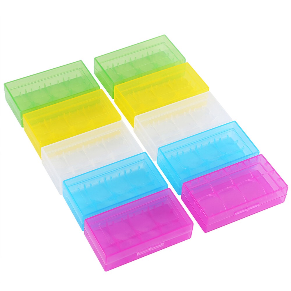 5 Colors Multifunctional Transparent Plastic Holder Storage Box For 18650 18350