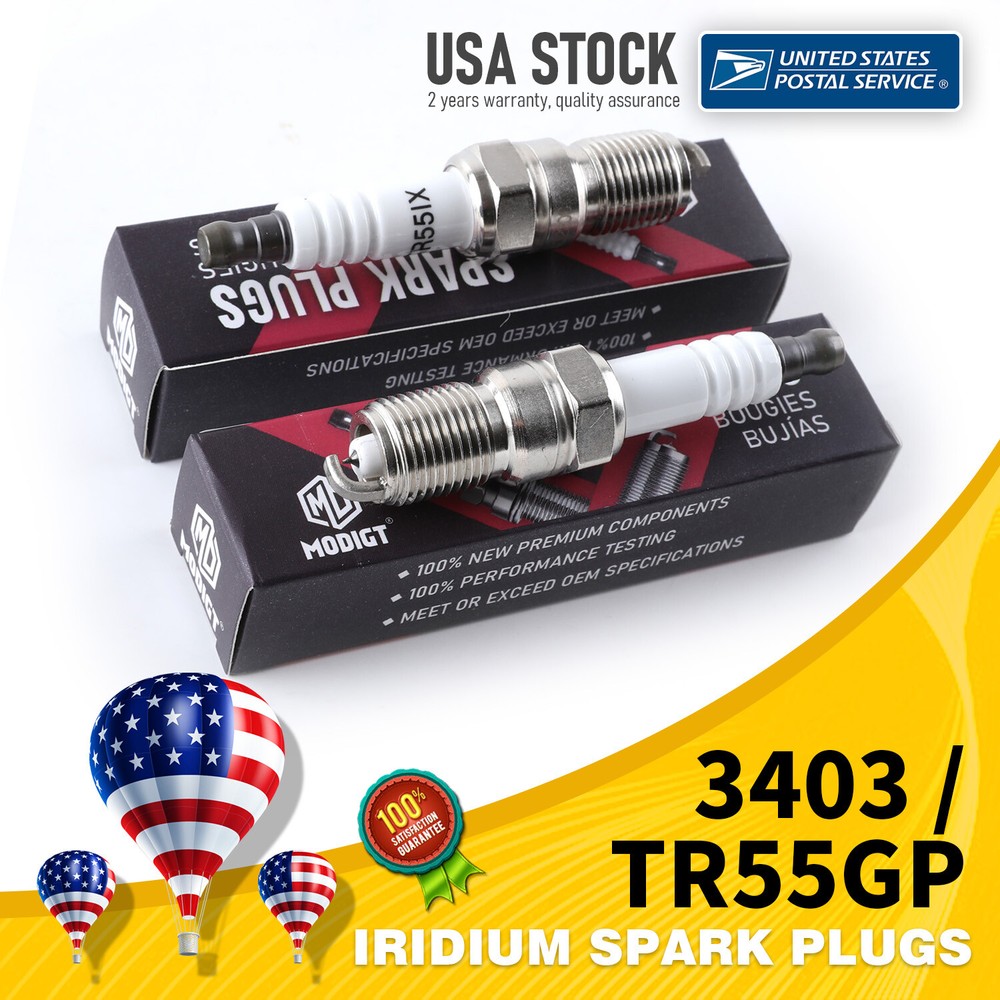 High-Performance TR55GP/3403 Iridium Resistor Spark Plugs 6-Pack