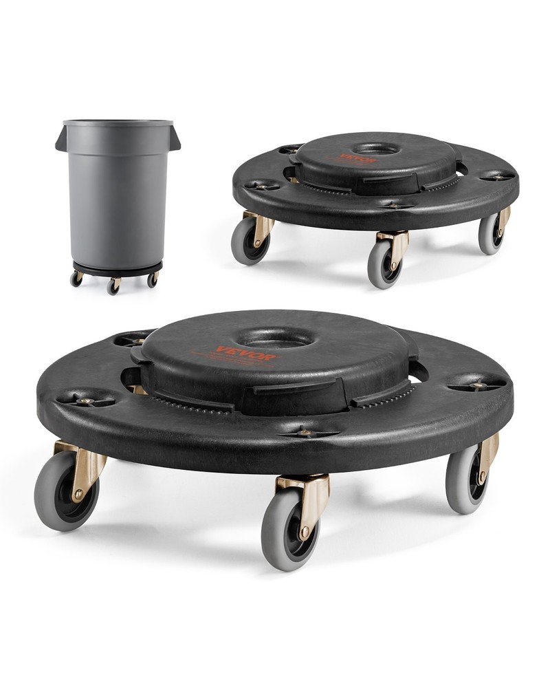 Trash Can Dolly,Fit 20,32,44,55 Gallon Containers,2 Packs Round Trash Can