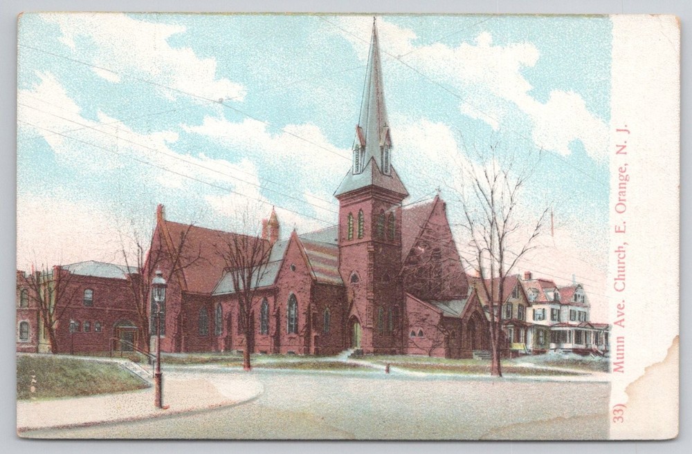 Munn Ave Church East Orange NJ Postcard Undivided Back Early 1900s Architecture