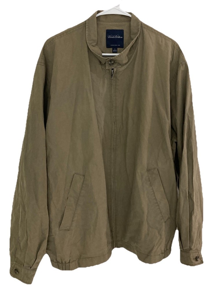 Men's Brooks Brothers Harrington Jacket Windbreaker Olive Size XL