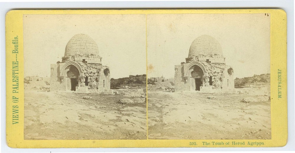 G1568* BONFILS – PALESTINE – Tomb of Herod, Agrippa c.1870s Stereoview