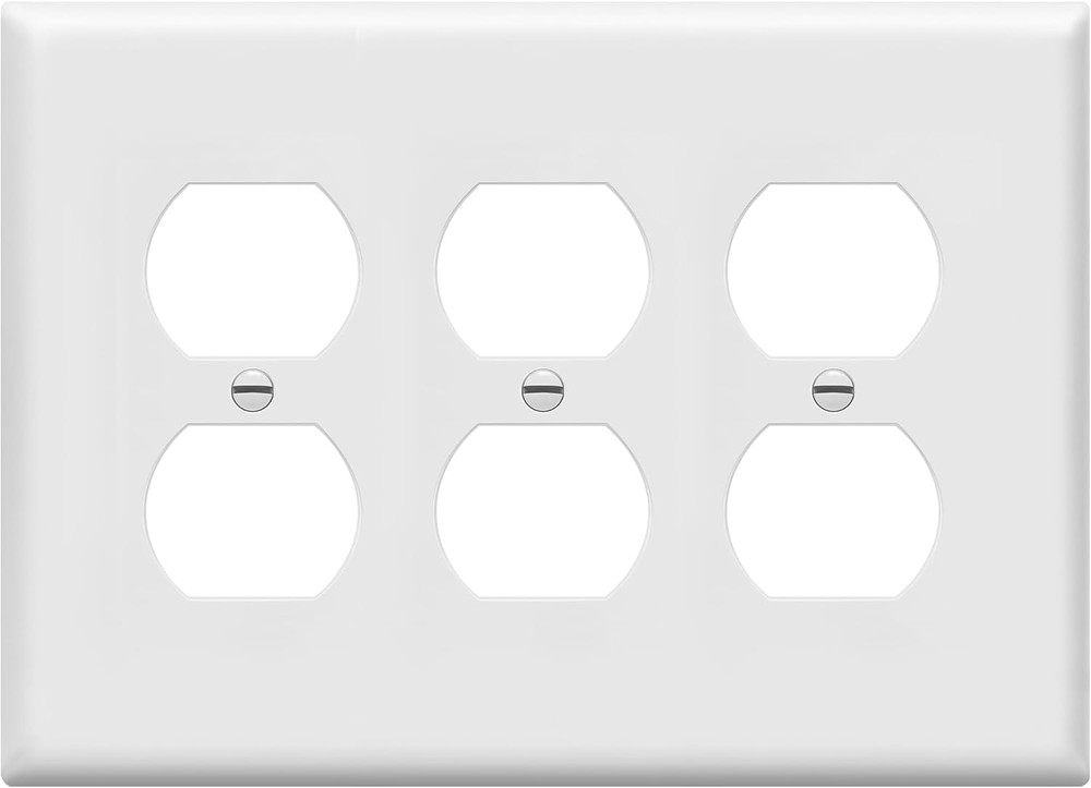 Duplex Receptacle Outlet Wall Plate, Gloss Finish, Midway Size 3-Gang