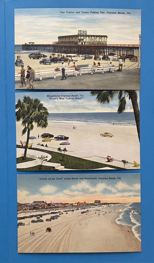 Linen Postcard Daytona Beach, Florida Lot Of 3