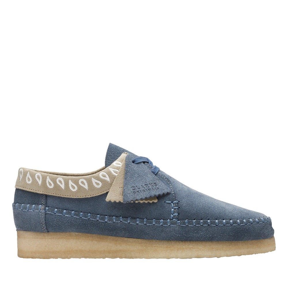 Clarks Weaver 26170095 Mens Blue Oxford Lace-Up Casual Shoes