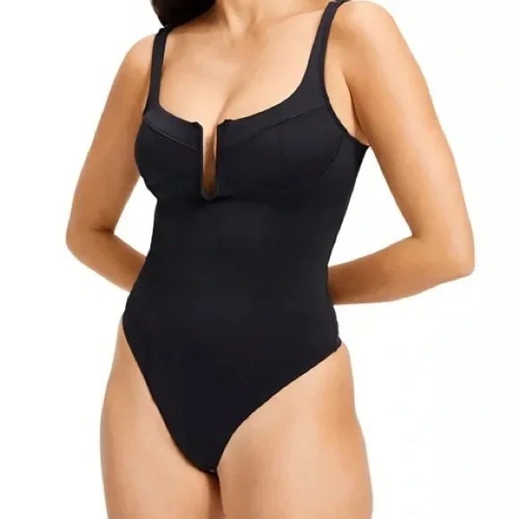 Good American Scuba U Corset Bodysuit Women's S BlacK NWT GB0369