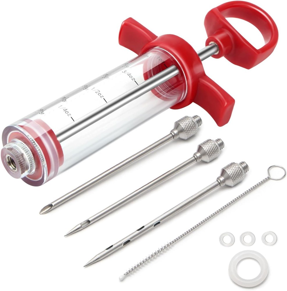 Meat Injector, 1-oz Plastic BBQ Marinade Injector Kit, Turkey Injector...