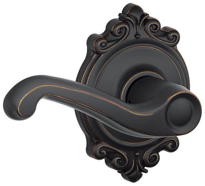 Schlage F10-FLA-BRK Flair Passage Door Lever Set in Bronze Finish