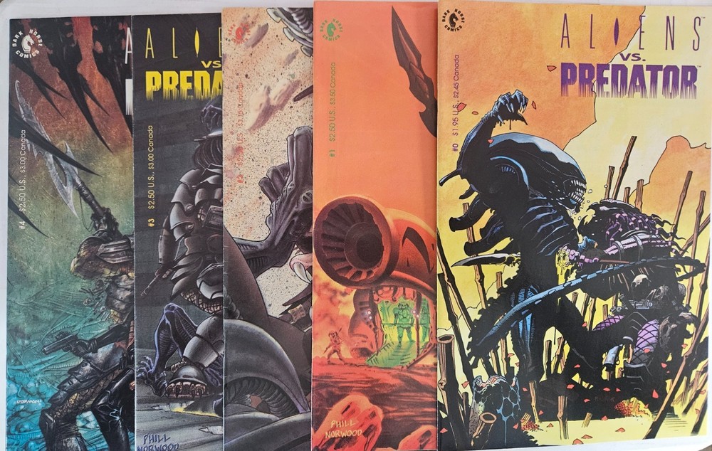 Aliens Versus Predator  0-4 Full Complete Set Vs Dark Horse 1990 1 2 3   VF